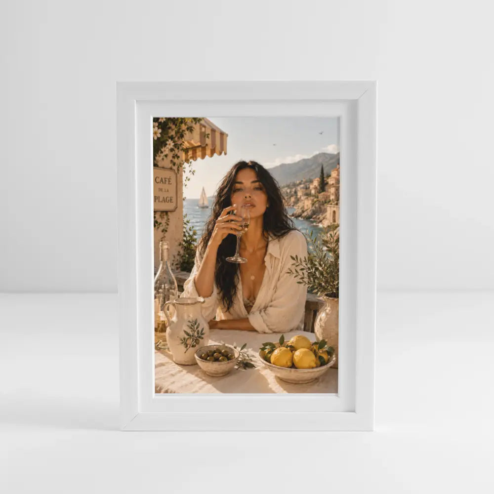 CAFÉ DE LA PLAGE (27 × 37 cm) - white