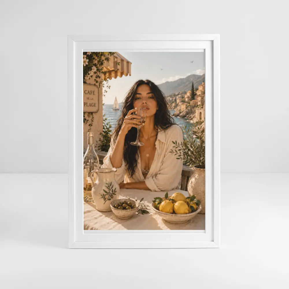CAFÉ DE LA PLAGE (49 × 69 cm) - white
